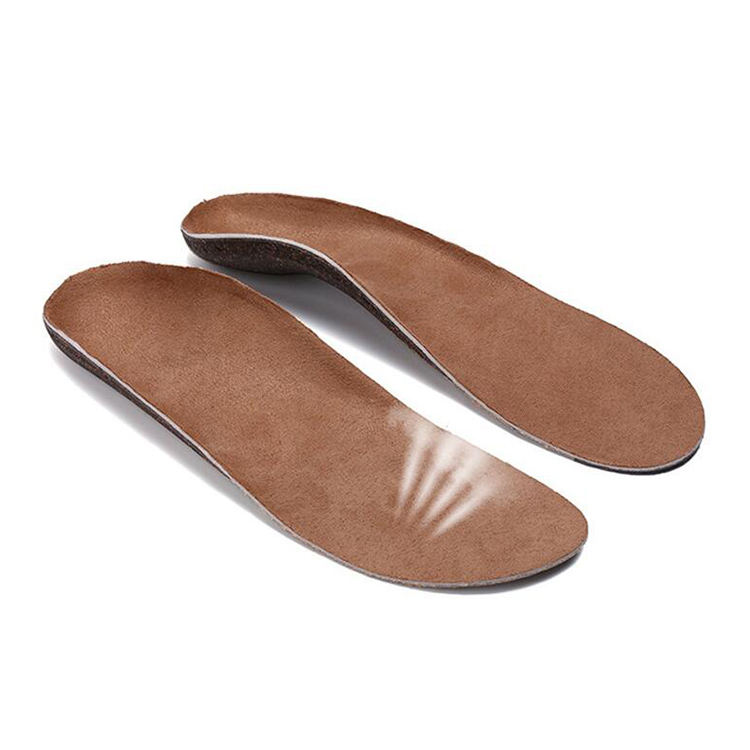 Cork material full length shoe insole foot care U shape heel protection arch support Orthotic flat foot 