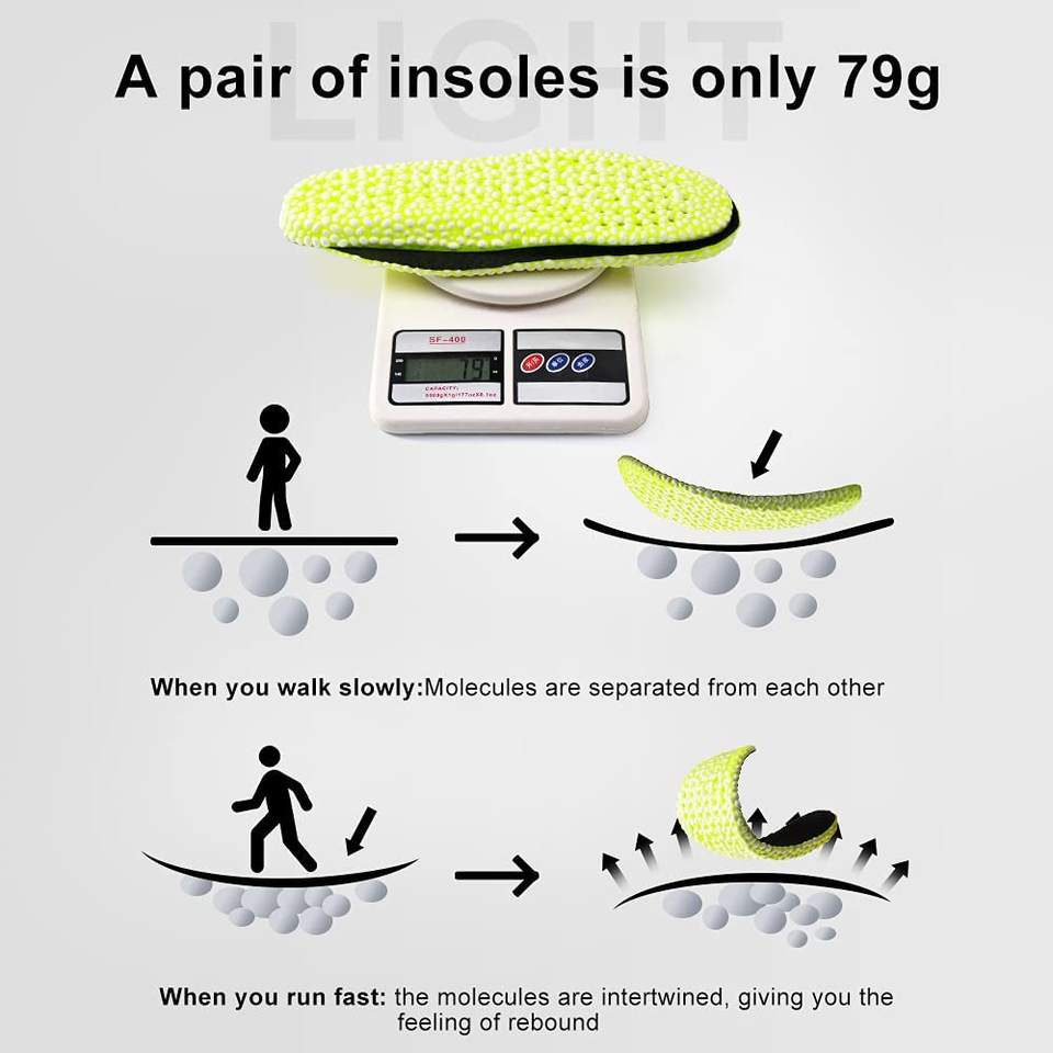 Comfortable Boost Insoles Athletic Insoles For Men Women Shock Absorption Flexible Replacement Elastic Inserts